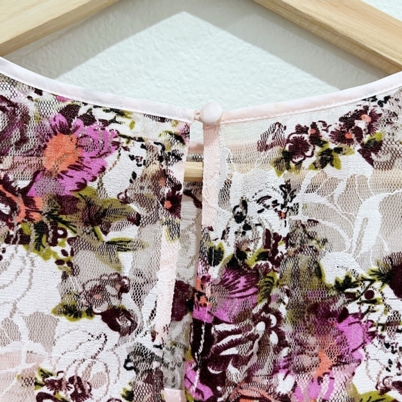 Adrianna Papell Pink Floral Overlay Dress - Picture 5 of 6